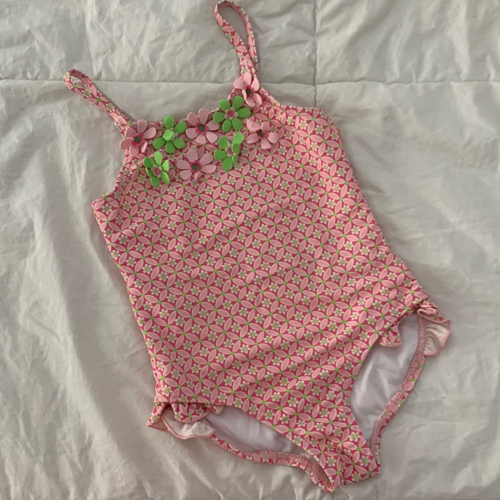 Hartstrings geometric flower appliqué swimsuit